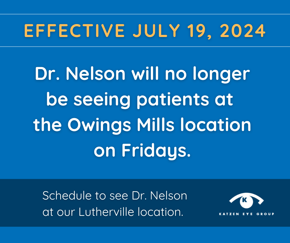 Alert: Dr. Nelson will no longer be seeing patients at the Owings Mills location on Fridays.